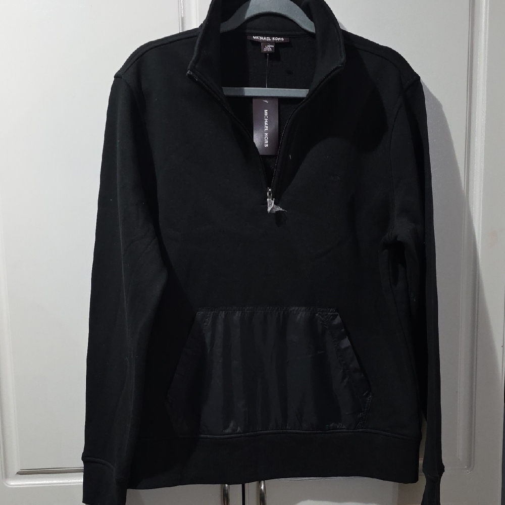 Michael Kors Black Zip-Up Sweater